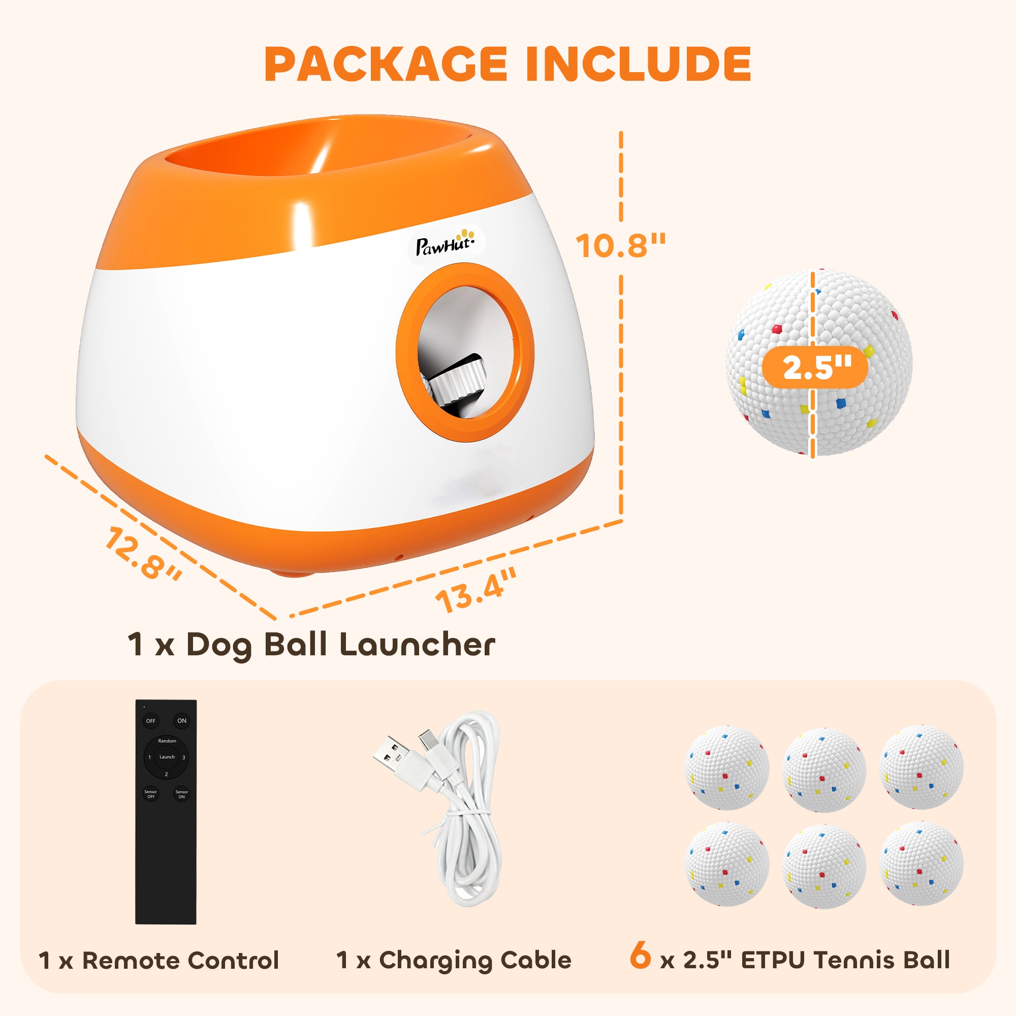 Automatic Dog Ball Launcher With 26-80 FT Distance