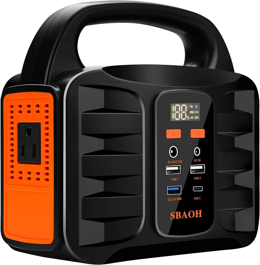 42000mAh 150W Portable Power Station, Solar Generator 110V AC DC Port