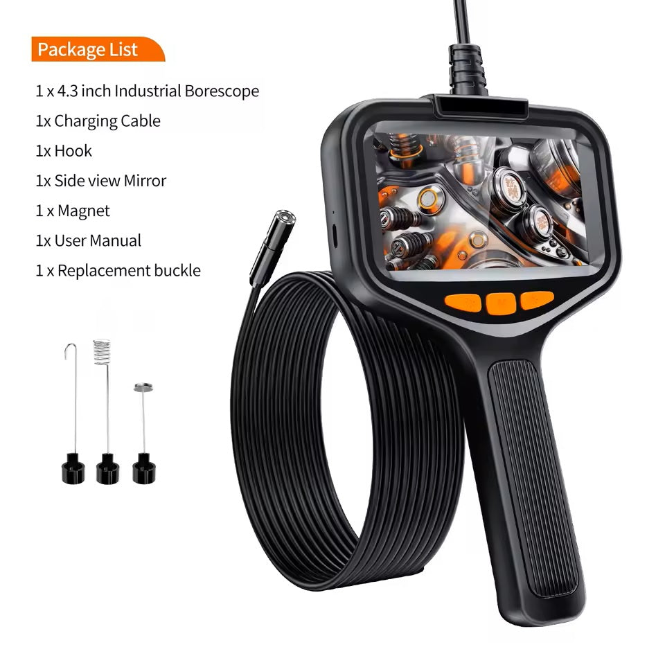 Inspectra™ Borescope with LED Lighting, HD Inspection Camera, Flexible Snake Camera for Automotive, Plumbing & Home Repair