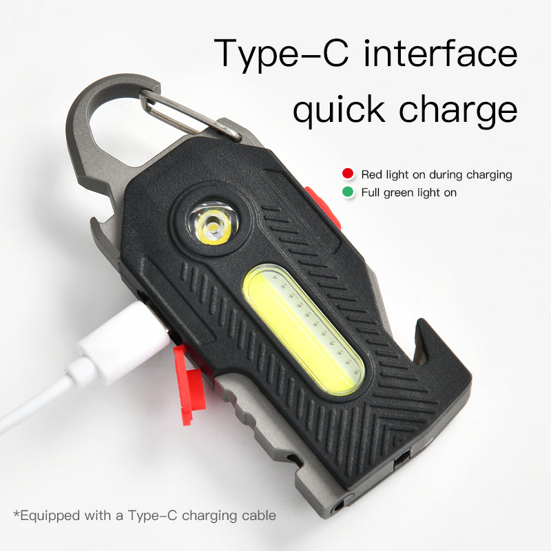 NEXORA™ Rechargeable COB Keychain Work Light – Ultra-Bright Emergency & Outdoor Flashlight