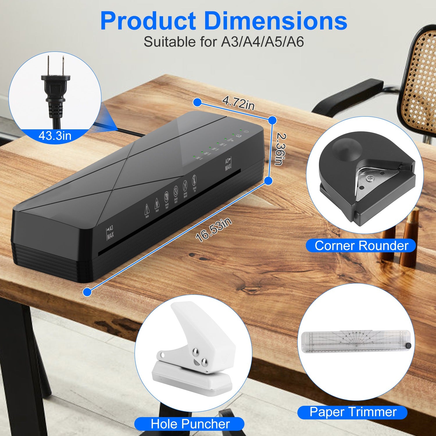 Laminator Machine Hot And Cold Mode A4 Personal Thermal Laminator With ABS 1Pc 13Inch