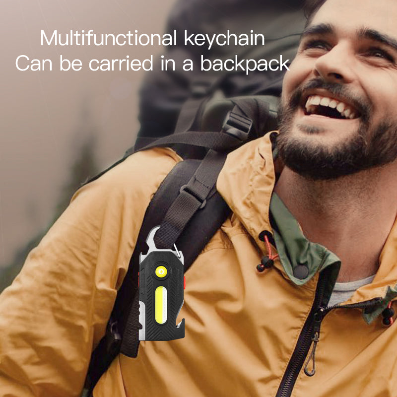 NEXORA™ Rechargeable COB Keychain Work Light – Ultra-Bright Emergency & Outdoor Flashlight