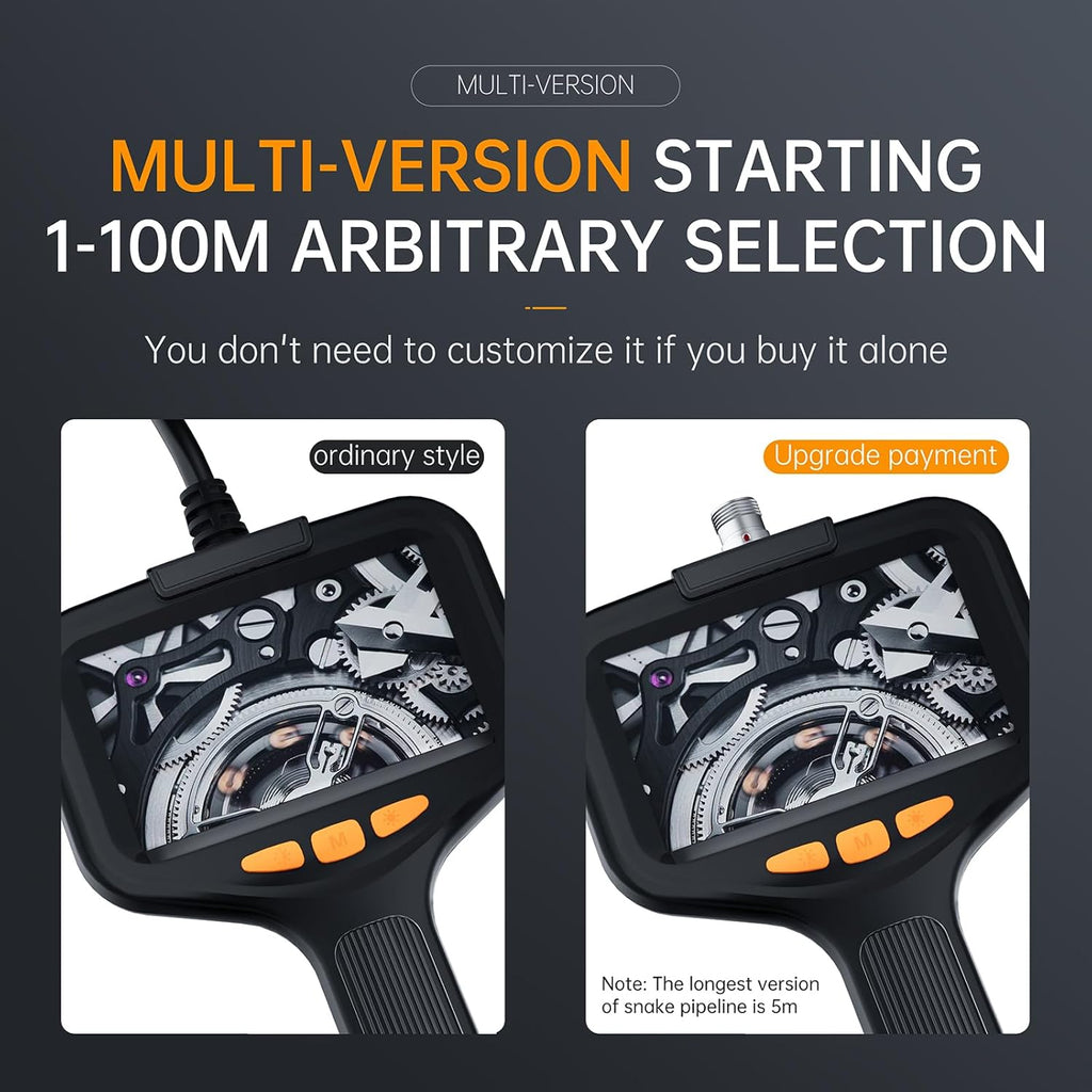 Inspectra™ Borescope with LED Lighting, HD Inspection Camera, Flexible Snake Camera for Automotive, Plumbing & Home Repair