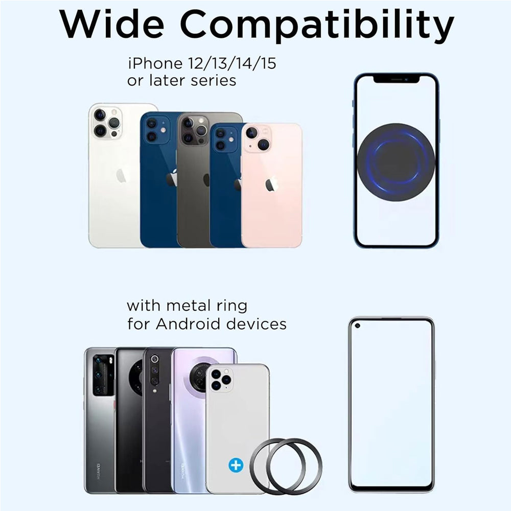 MagnoDrive™ Adjustable Magnetic Car Phone Holder, 360° Rotating Dashboard & Vent Mount for Smartphones