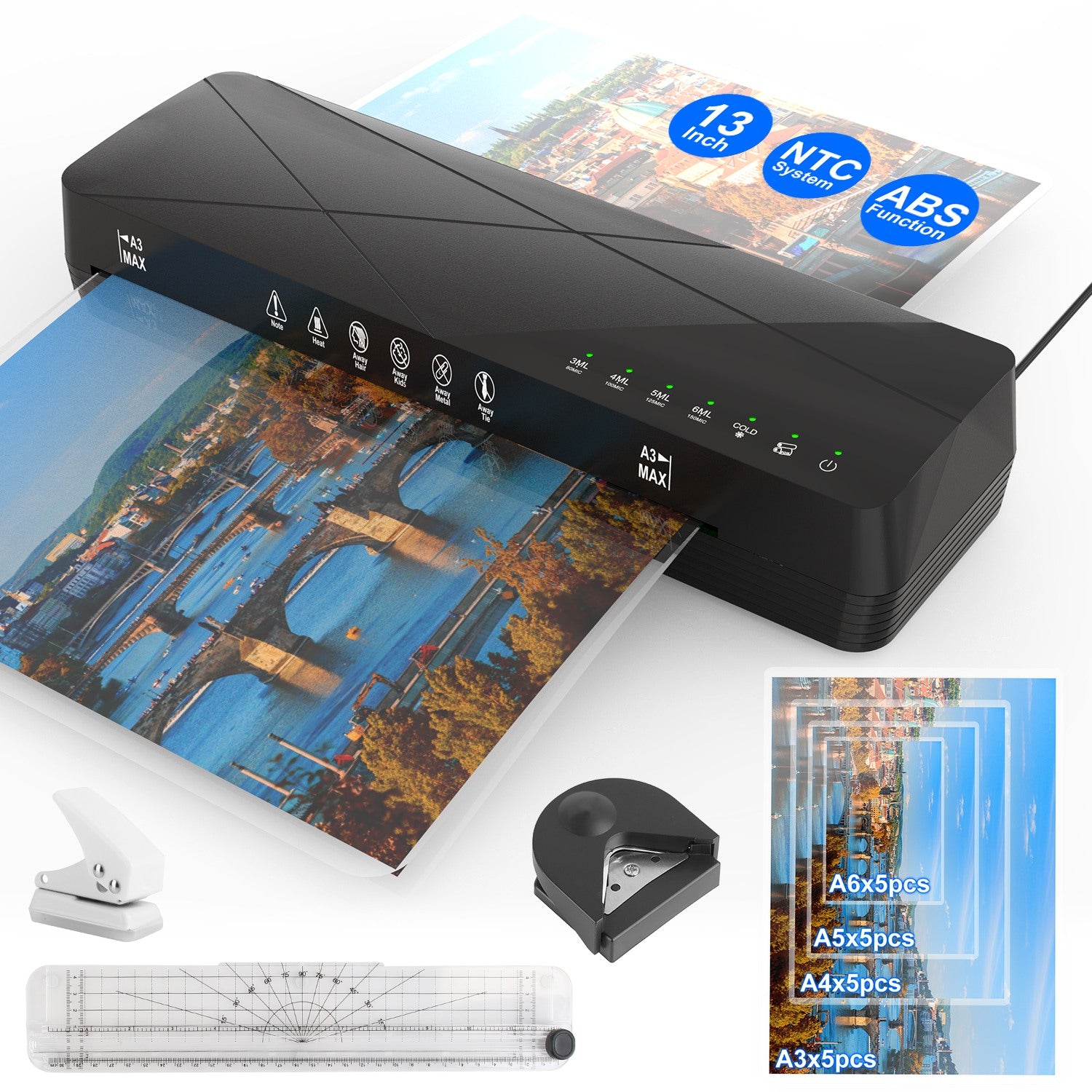 Laminator Machine Hot And Cold Mode A4 Personal Thermal Laminator With ABS 1Pc 13Inch