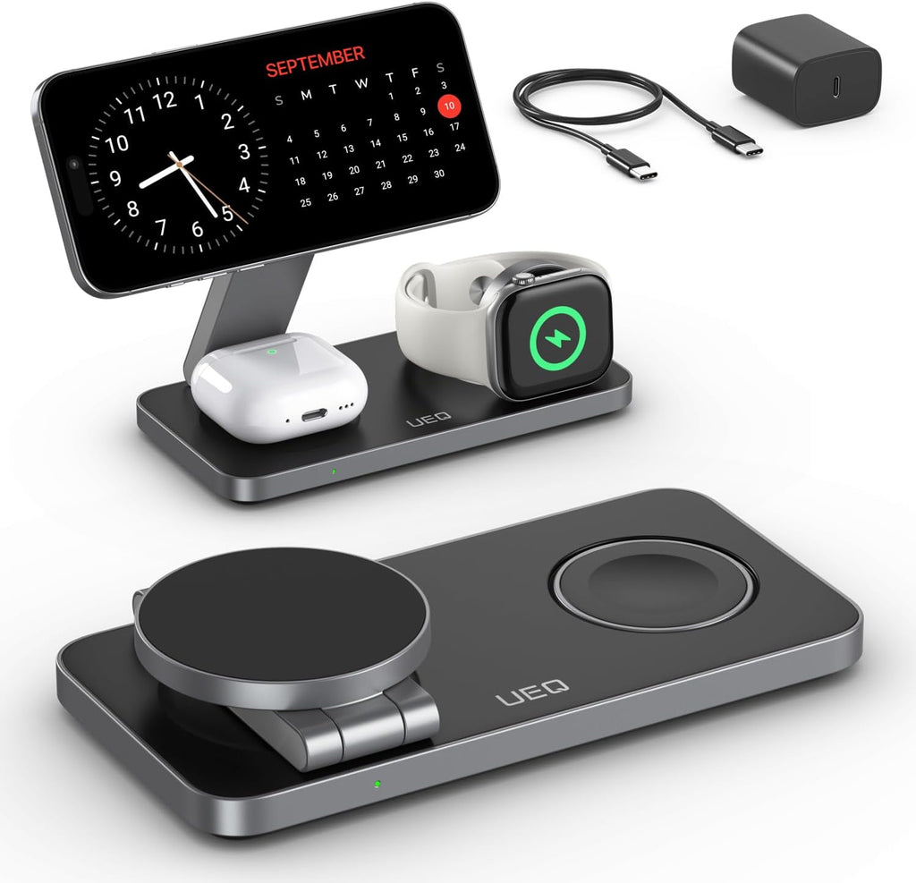 Foldable 3 in 1 Wireless Charging Station for Apple Magsafe Charger