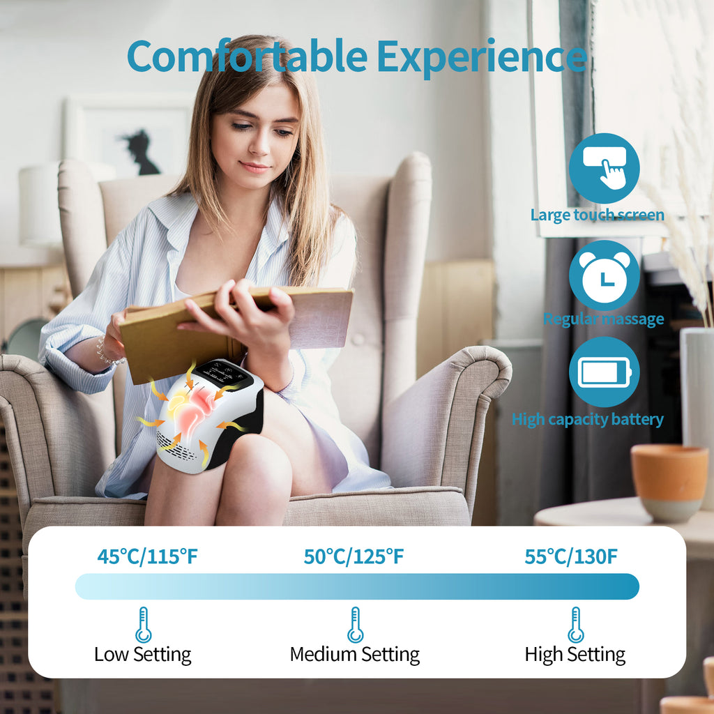 RELIVORA™ Intelligent Heated Knee Massager – Rechargeable Infrared & Vibration Pain Relief Device