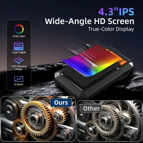 4.3-inch Industrial Endoscope 8mm HD Digital Inspection Camera IP67 Waterproof Rating Battery-Powered Ideal For Vehicle Maintenance, Machine Inspection, Blockage Removal, And Medical Equipment