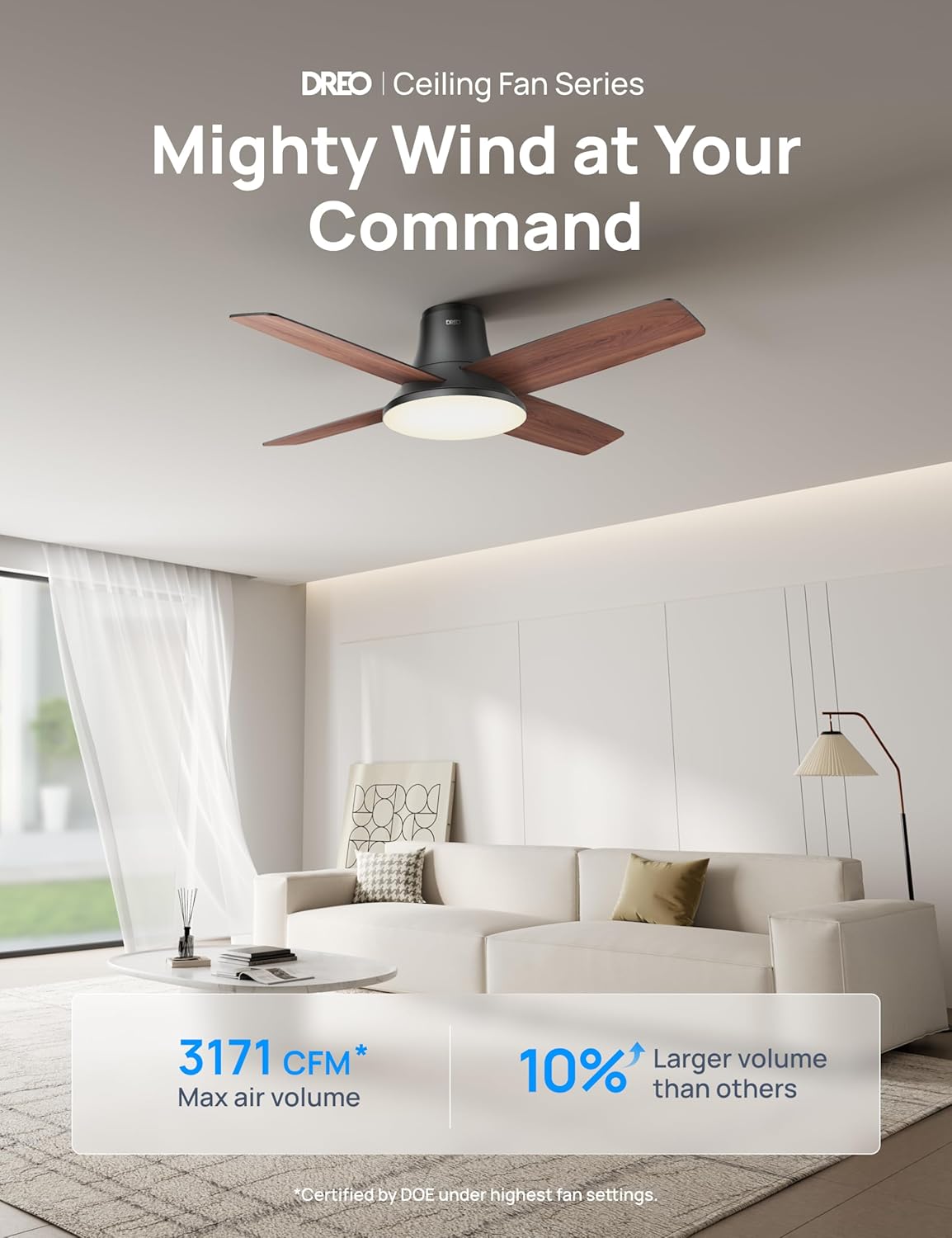 Dreo Ceiling Fan with Light – Smart, Quiet & Modern Cooling