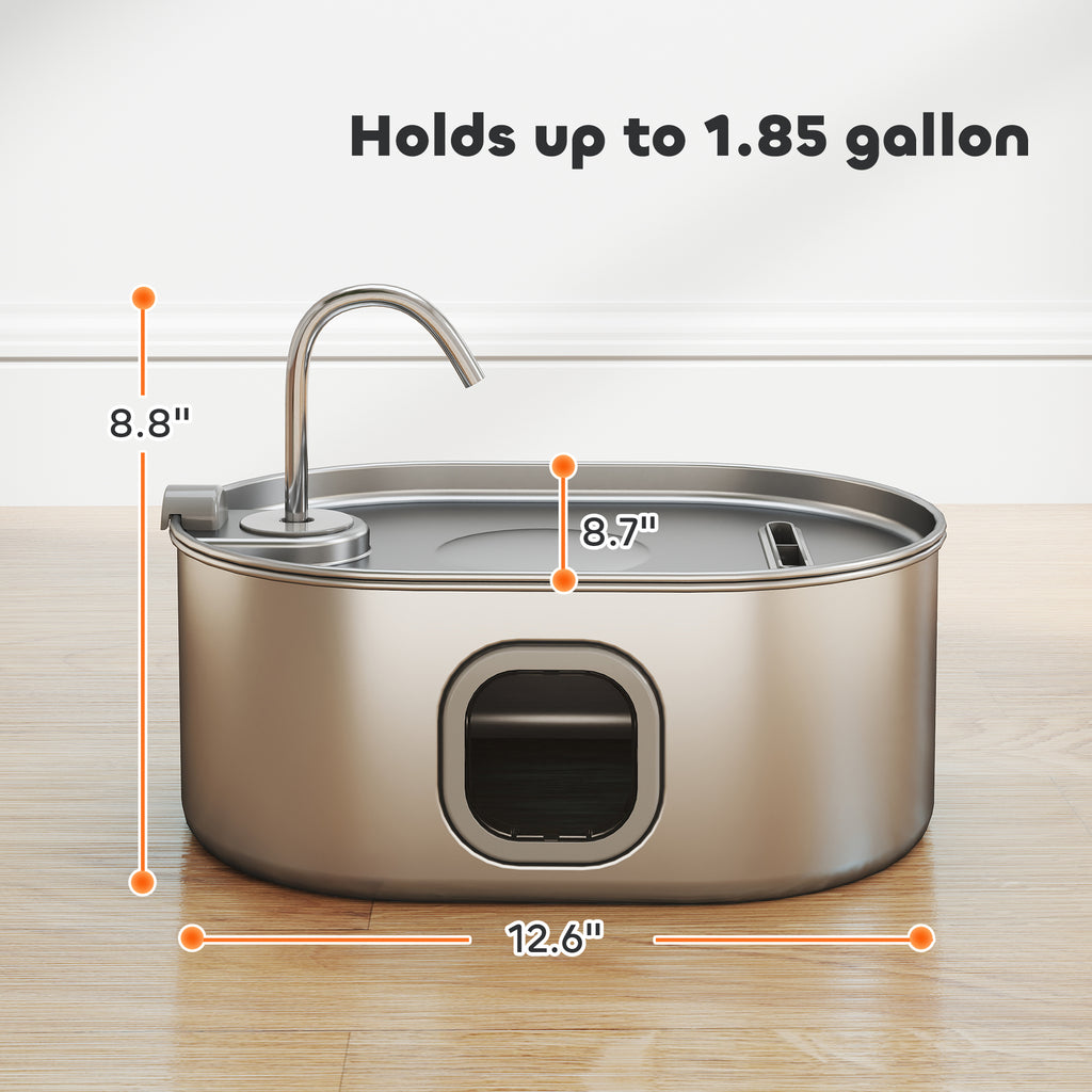 Stainless Steel Cat Water Fountain With Filters 246 Oz./7L