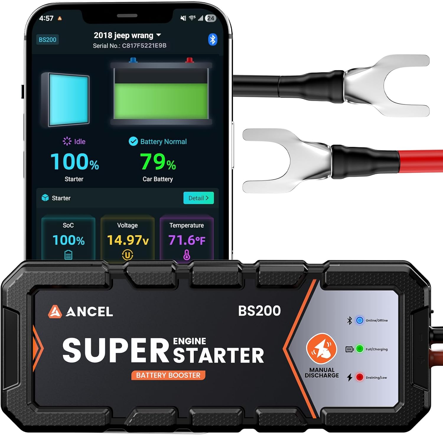 ANCEL BS200 Super Starter – Smart Jump Starter & Battery Monitor