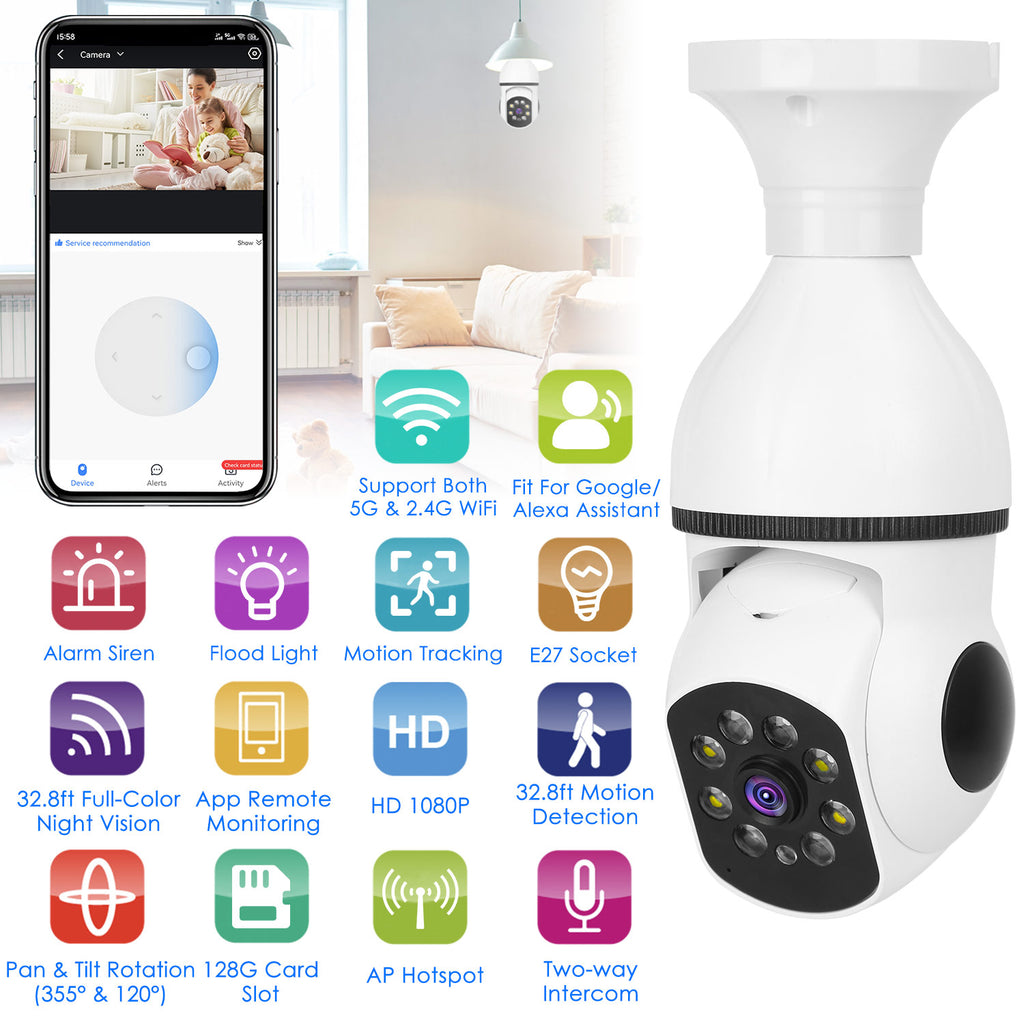 Camera  FHD WiFi IP Pan Tilt Security Surveillance Camera 1080P With Night Vision