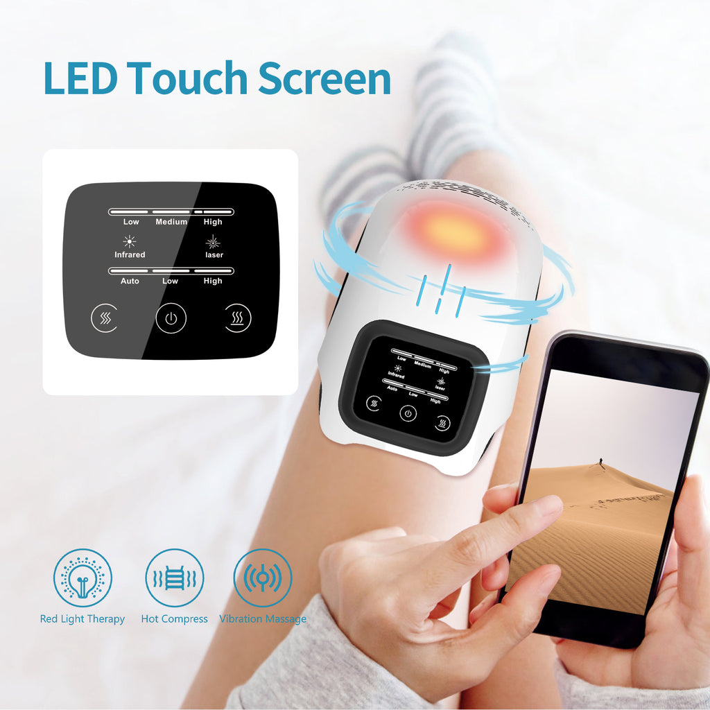 RELIVORA™ Intelligent Heated Knee Massager – Rechargeable Infrared & Vibration Pain Relief Device