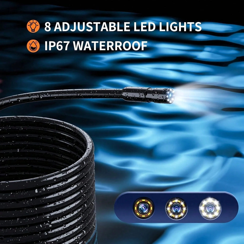 4.3-inch Industrial Endoscope 8mm HD Digital Inspection Camera IP67 Waterproof Rating Battery-Powered Ideal For Vehicle Maintenance, Machine Inspection, Blockage Removal, And Medical Equipment