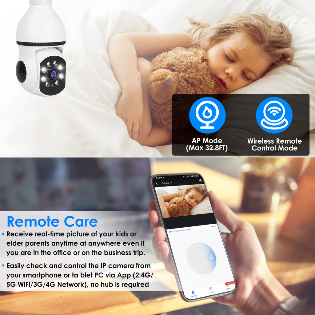 Camera  FHD WiFi IP Pan Tilt Security Surveillance Camera 1080P With Night Vision