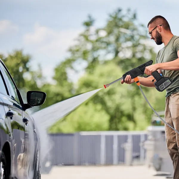 Cordless Pressure Washer Portable Electric Power Washer High Pressure Water Sprayer 400PSI Car Washer Cleaner With Nozzle Foam Bottle Filter 1200mAh 21V Battery And Charger