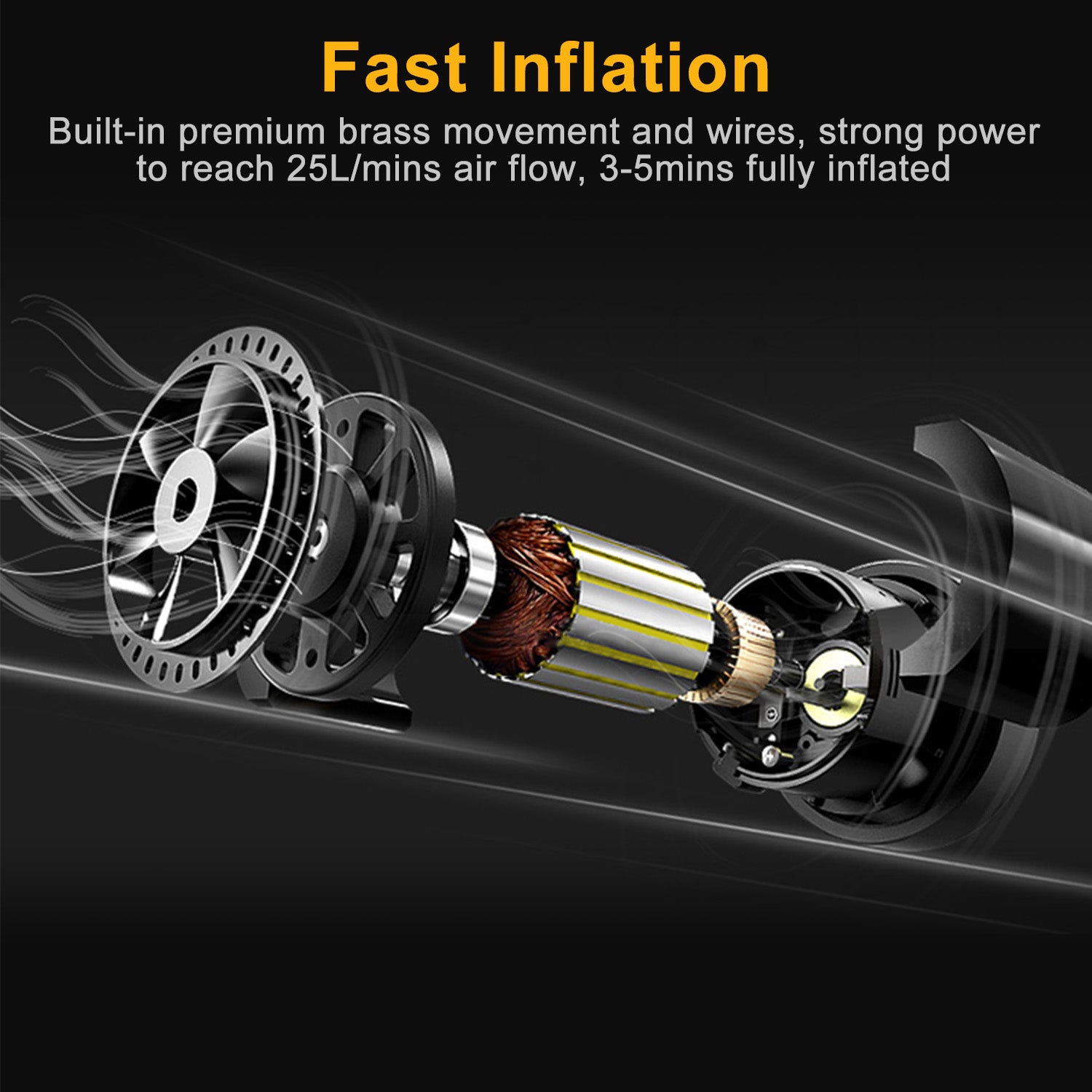 Tire Inflator 12V DC 120W 150PSI With LCD Electric Air Compressor 25L Per Min Large Air Flow