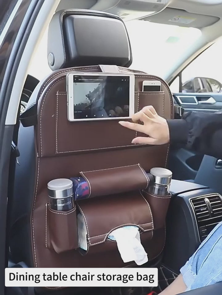 PU Leather Car Storage Bag Multifunction Seat Back